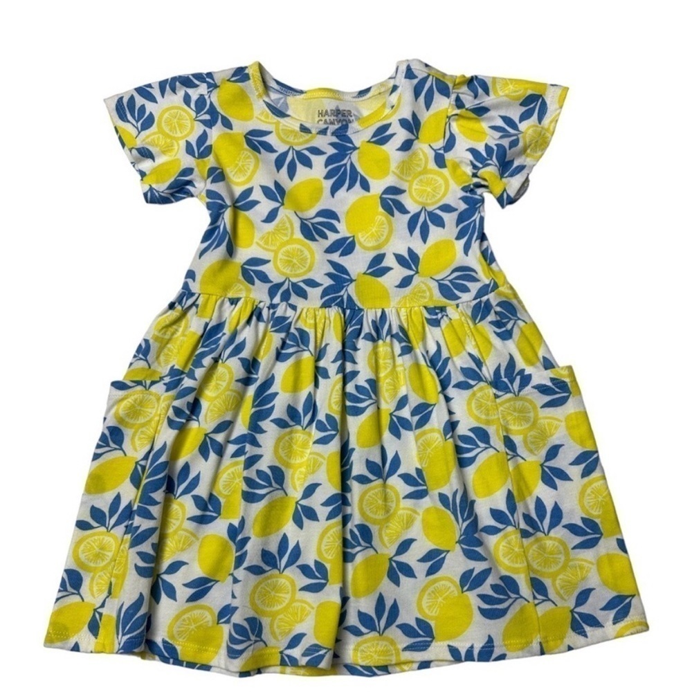 Harper Canyon Lemon Summer Dress With Pockets Size 12 Months